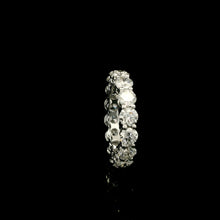 18K White Gold Natural Round Diamond Full Eternity Band Ring | Classic Wedding Anniversary Jewelry - Ring