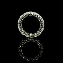 18K White Gold Natural Round Diamond Full Eternity Band Ring | Classic Wedding Anniversary Jewelry - Ring
