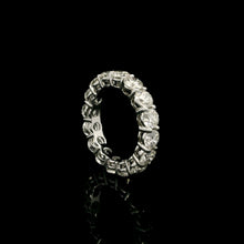 18K White Gold Natural Round Diamond Full Eternity Band Ring | Classic Wedding Anniversary Jewelry - Ring