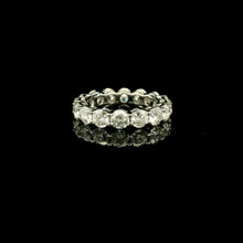 18K White Gold Natural Round Diamond Full Eternity Band Ring | Classic Wedding Anniversary Jewelry - Ring
