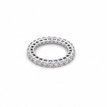 18K White Gold Natural Round Diamond Full Eternity Ring | 2.6mm Stackable Wedding Band - Ring