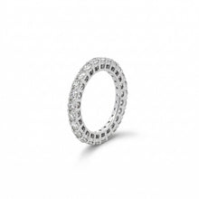 18K White Gold Natural Round Diamond Full Eternity Ring | 2.6mm Stackable Wedding Band - Ring