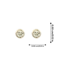 18K White Gold Natural Round Diamond Stud Earrings | Minimal Bezel Set | Timeless Everyday Wear - Earrings