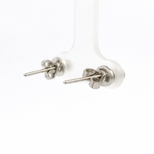 18K White Gold Natural Round Diamond Stud Earrings | Minimal Bezel Set | Timeless Everyday Wear - Earrings