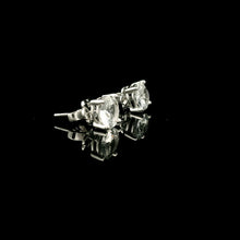 18K White Gold Natural Sapphire Solitaire Stud Earrings | Timeless Classic Minimalist Fine Jewelry - Earrings