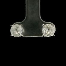18K White Gold Natural Sapphire Solitaire Stud Earrings | Timeless Classic Minimalist Fine Jewelry - Earrings