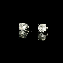 18K White Gold Natural Sapphire Solitaire Stud Earrings | Timeless Classic Minimalist Fine Jewelry - Earrings