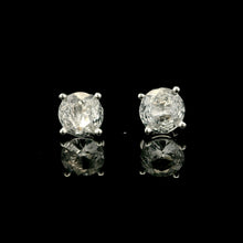 18K White Gold Natural Sapphire Solitaire Stud Earrings | Timeless Classic Minimalist Fine Jewelry - Earrings