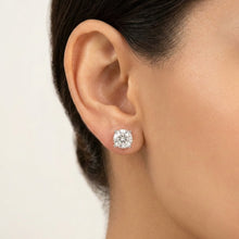 18K White Gold Natural Sapphire Solitaire Stud Earrings | Timeless Classic Minimalist Fine Jewelry - Earrings