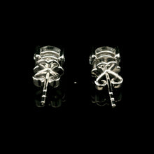 18K White Gold Natural Sapphire Solitaire Stud Earrings | Timeless Classic Minimalist Fine Jewelry - Earrings