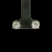 18K White Gold Natural Sapphire Solitaire Stud Earrings | Timeless Classic Minimalist Fine Jewelry - Earrings
