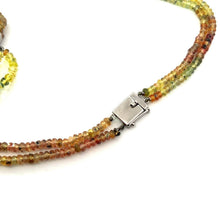 18K Gold Necklace Earring Set with Natural Diamond, Yellow Sapphire & Peridot Jewellery - JEWELNJOY