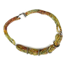 18K Gold Necklace Earring Set with Natural Diamond, Yellow Sapphire & Peridot Jewellery - JEWELNJOY