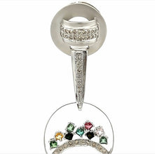 18K White Gold Pendant Earring Set with Natural Diamond & Multi Color Tourmaline Gemstone Jewellery