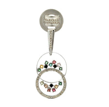 18K White Gold Pendant Earring Set with Natural Diamond & Multi Tourmaline Jewellery