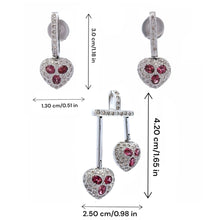 18K White Gold Pendant Earring Set with Natural Diamond & Tourmaline Jewellery