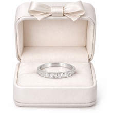 18K White Gold Ring | Handmade Hammered Texture | Vintage-Inspired Stackable Wedding Band - Ring