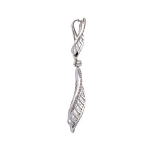 18K White Gold Swirl Pendant | Natural Diamond Invisible Setting | April Birthstone Jewelry - Pendant
