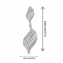 18K White Gold Swirl Pendant | Natural Diamond Invisible Setting | April Birthstone Jewelry - Pendant