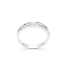 18K White Gold Twisted Diamond Band | Pavé-Set Bypass Ring | Modern Crossover Design Jewelry - Ring
