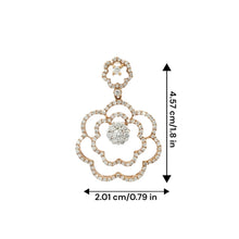 18K White Rose Gold Natural Diamond Floral Swirl Pendant | Romantic Openwork Pavé-Set Diamond Jewelry - Pendant