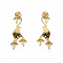 18K White & Yellow Gold | Natural Diamond & Multi Gemstone Domed Chandelier Pendant & Earrings Set - Pendant Earring Set