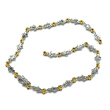 18K White & Yellow Gold | Natural Diamond & Ruby Necklace and Earrings Set | Floral Cluster Pavé Jewelry - Necklace