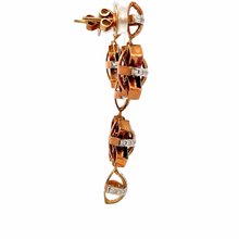 18K White & Yellow Gold | Natural Diamond & Tourmaline Pendant & Earrings Set | Floral Cross Motif Jewelry - Pendant