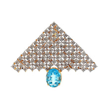 18K Two Tone Gold Pendant Earring Set with Natural Diamond & Swiss Blue Topaz Jewellery