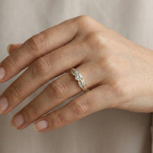 18K Yellow Gold Bypass Engagement Ring | Natural Diamond Solitaire Center Pavé Accents | Perfect Proposal Ring - Ring