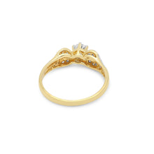 18K Yellow Gold Bypass Engagement Ring | Natural Diamond Solitaire Center Pavé Accents | Perfect Proposal Ring - Ring
