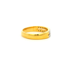 18K Yellow Gold Diamond Double Row Ring | Micro Pavé Band | Elegant Stackable Pinky Design - Ring