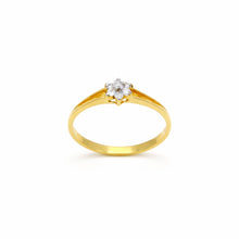 18K Yellow Gold Diamond Flower Cluster Ring | Seven-Stone Floral Design | Classic Engagement Style - Ring