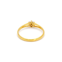 18K Yellow Gold Diamond Flower Cluster Ring | Seven-Stone Floral Design | Classic Engagement Style - Ring