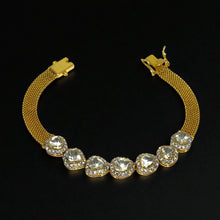 18K Yellow Gold Diamond Polki Bracelet – Elegant Piece Reflecting Indian Jewelry Traditions - Bracelet
