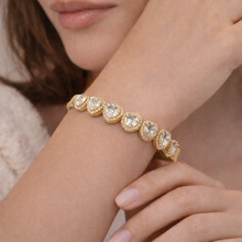 18K Yellow Gold Diamond Polki Bracelet – Elegant Piece Reflecting Indian Jewelry Traditions - Bracelet