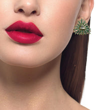 18K Yellow Gold Diamond Polki Emerald Earrings – Heritage Look Featuring Vibrant Precious Gemstone Jewellery - Earrings
