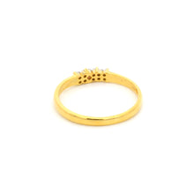 18K Yellow Gold Diamond Three-Flower Cluster Ring | Floral Engagement Design | Classic Sparkling Band - Ring