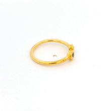 18K Yellow Gold Modern Cuff Ring | Bezel-Set Black and White Duo Diamond | Elegant Stackable Style - Ring