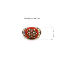 18K Yellow Gold Mughal Meenakari Ring | Rose-Cut Polki Diamond | Handcrafted Indian Heritage Statement Jewelry - Ring