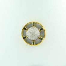 18K Yellow Gold Pendant Earring with Diamond & Green Tourmaline Natural Gemstones Hoop Wheel Style Jewellery Set