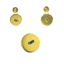 18K Yellow Gold Pendant Earring with Diamond & Green Tourmaline Natural Gemstones Hoop Wheel Style Jewellery Set
