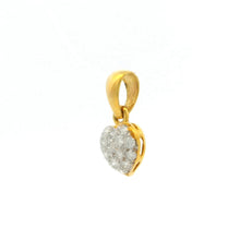 18K Yellow Gold Natural Diamond Heart Pendant | Pavé Romantic April Birthstone Jewelry - Pendant