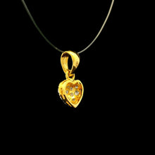 18K Yellow Gold Natural Diamond Heart Pendant | Pavé Romantic April Birthstone Jewelry - Pendant