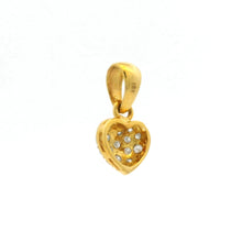 18K Yellow Gold Natural Diamond Heart Pendant | Pavé Romantic April Birthstone Jewelry - Pendant