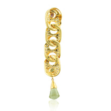 18K Yellow Gold | Natural Diamond & Mixed Semiprecious Gemstone Link Motif Pendant & Drop Earrings Set - Pendant