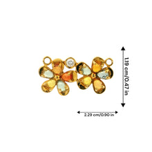 18K Yellow Gold Natural Diamond & Multi-Color Sapphire Floral Cluster Pendant | Contemporary Design - Pendant