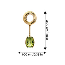 18K Yellow Gold Natural Diamond & Peridot Modern Drop Pendant | Sculptural Contemporary Design Jewelry - Pendant