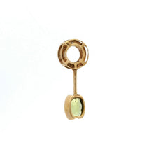 18K Yellow Gold Natural Diamond & Peridot Modern Drop Pendant | Sculptural Contemporary Design Jewelry - Pendant