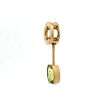 18K Yellow Gold Natural Diamond & Peridot Modern Drop Pendant | Sculptural Contemporary Design Jewelry - Pendant